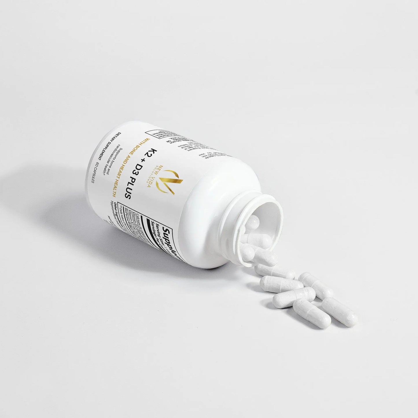 K2 + D3 Plus: Bone & Heart Support Supplement - 60 Capsules New Vida Solutions