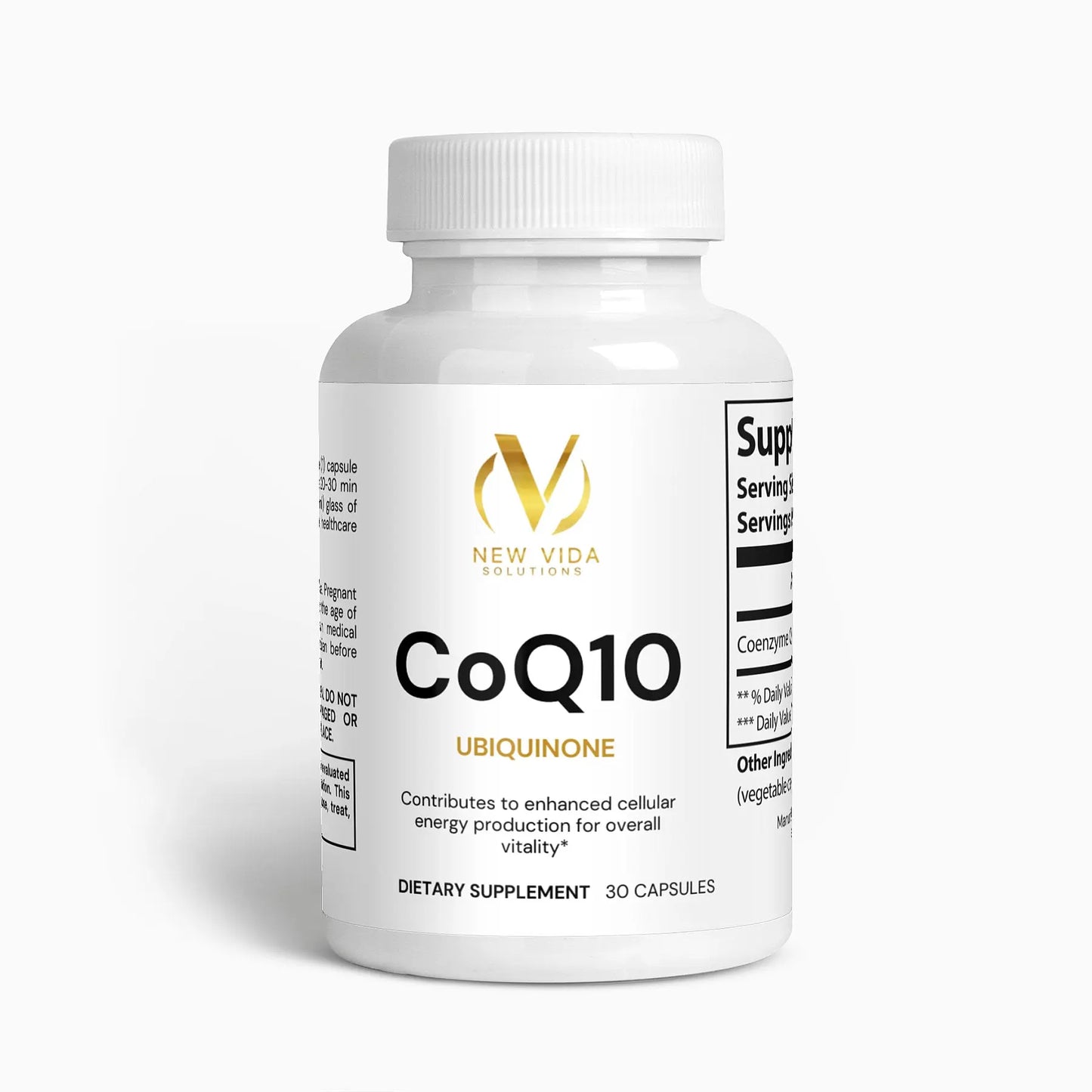 CoQ10 - Ubiquinone - Promote Natural Energy & Support Cardiovascular System Health New Vida Solutions