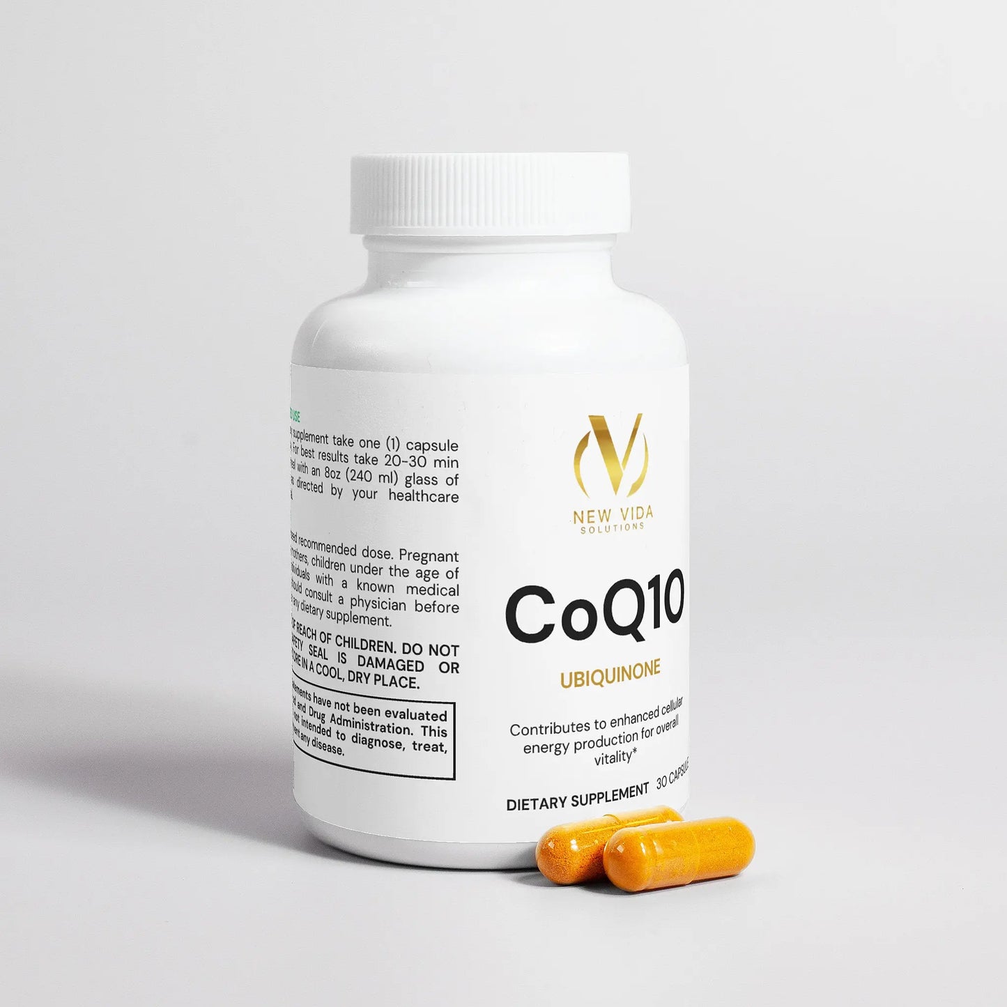 CoQ10 - Ubiquinone - Promote Natural Energy & Support Cardiovascular System Health New Vida Solutions