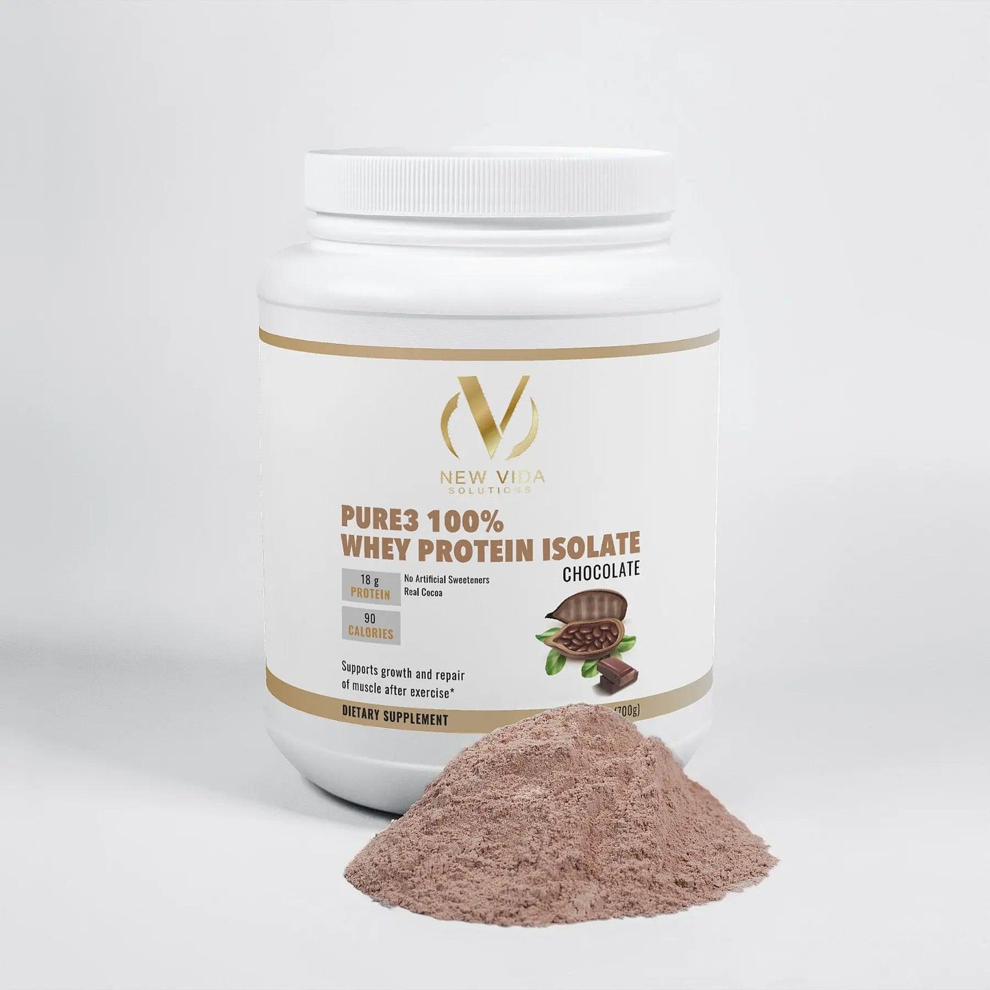 Pure3 100% Whey Protein Isolate (Chocolate) New Vida Solutions