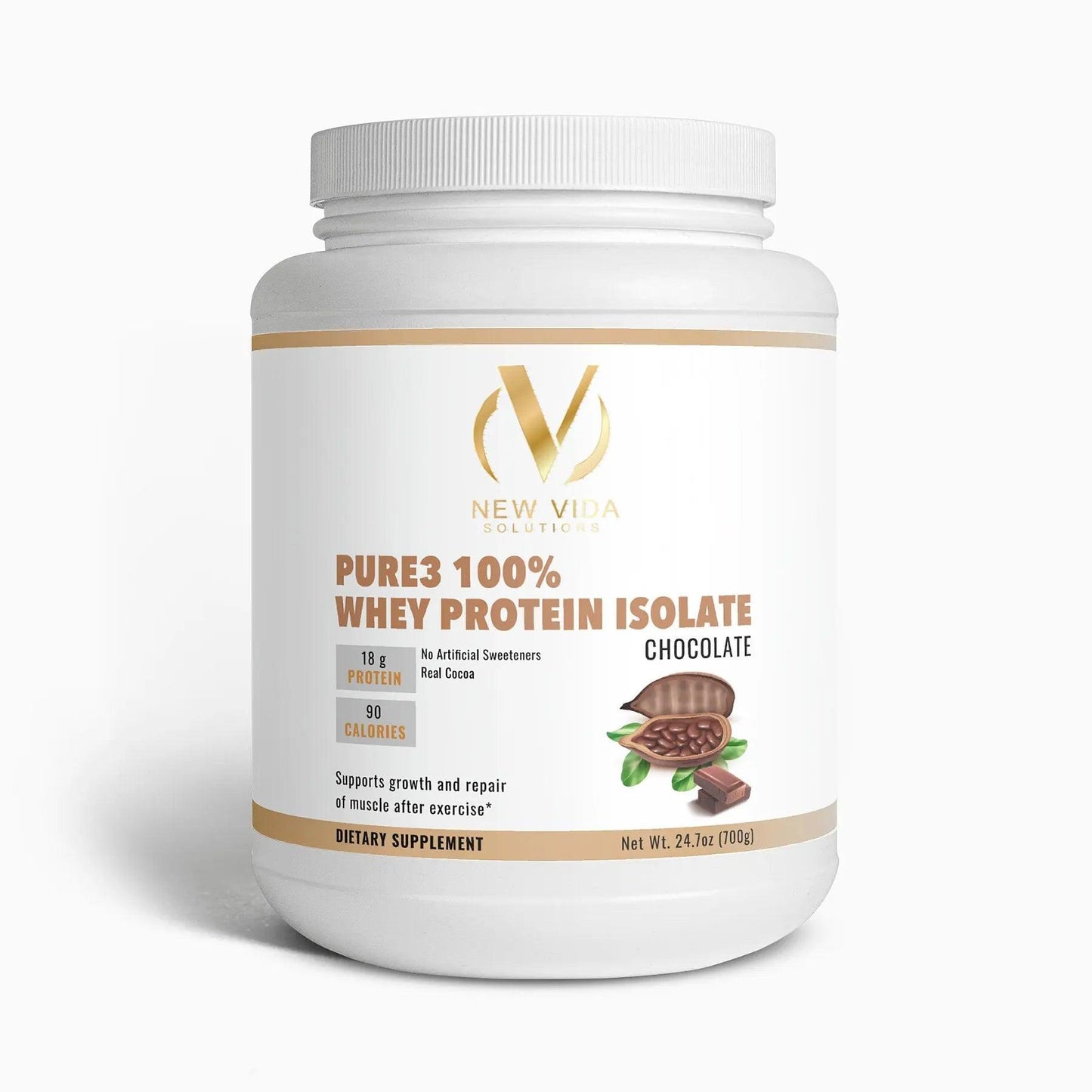 Pure3 100% Whey Protein Isolate (Chocolate) New Vida Solutions