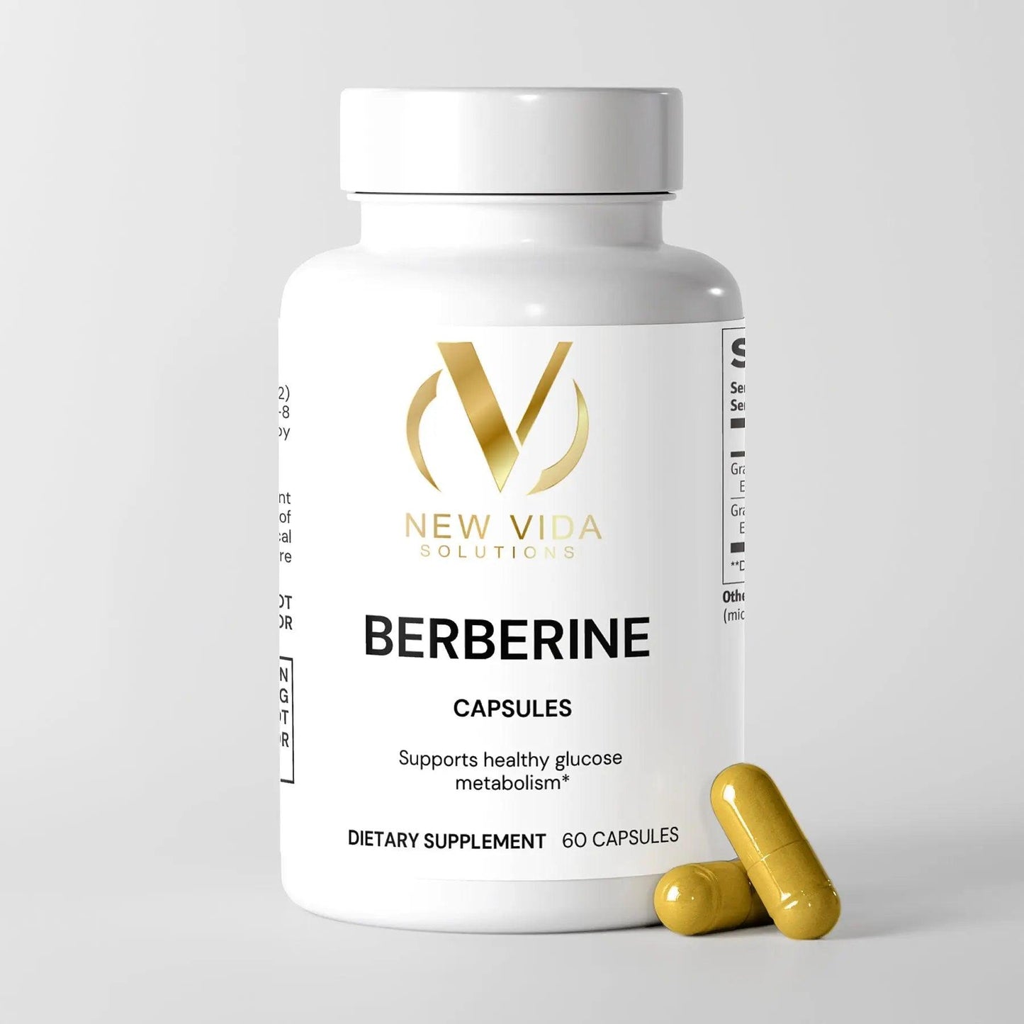 New Vida Solutions Berberine 60 Capsules (Dietary Supplement) - New Vida Solutions
