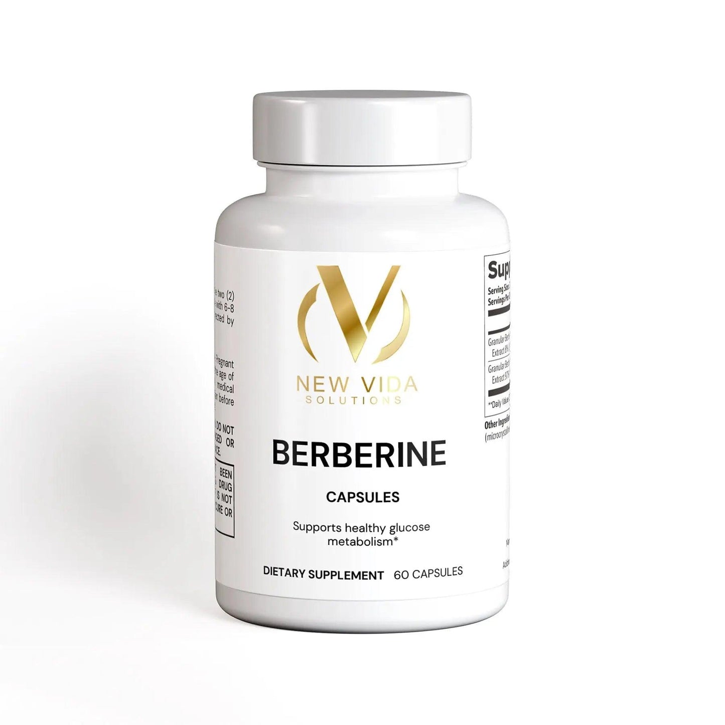 New Vida Solutions Berberine 60 Capsules (Dietary Supplement) - New Vida Solutions