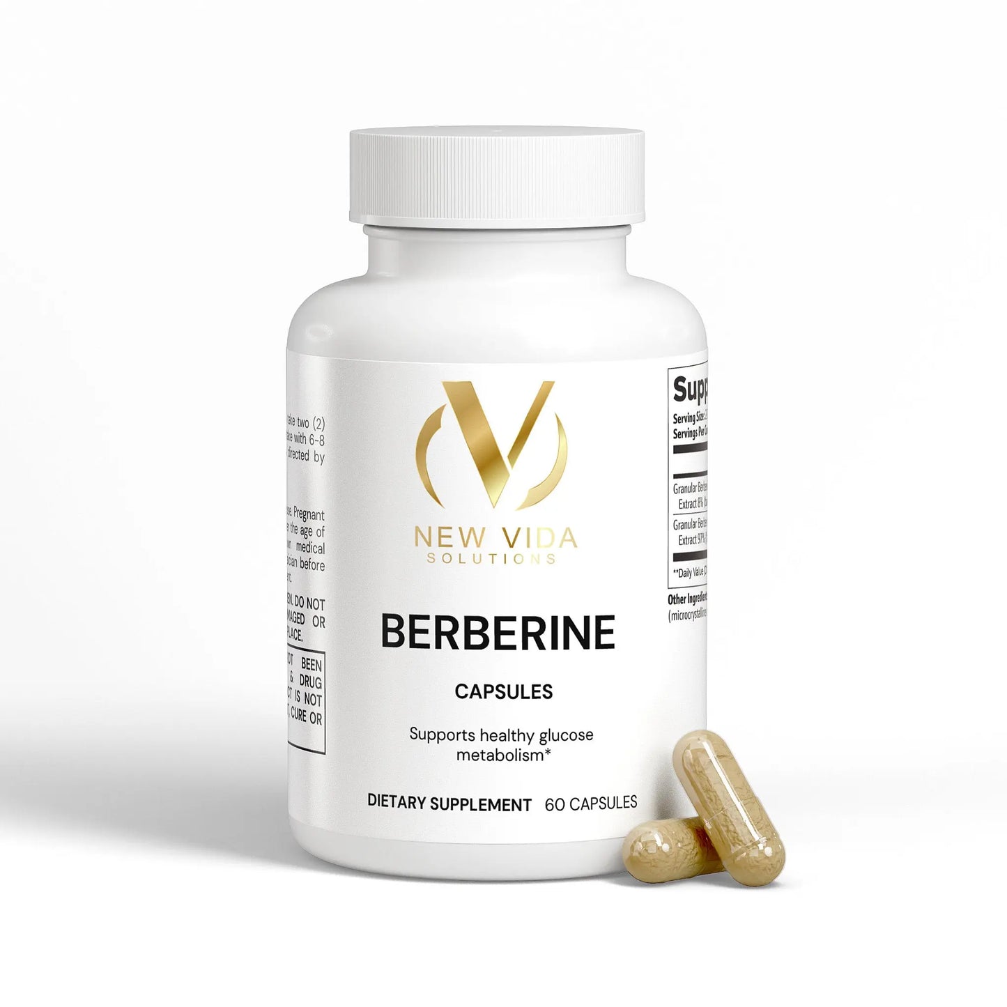 Berberine Capsules - Optimized Metabolic Health (Dietary Supplement) New Vida Solutions