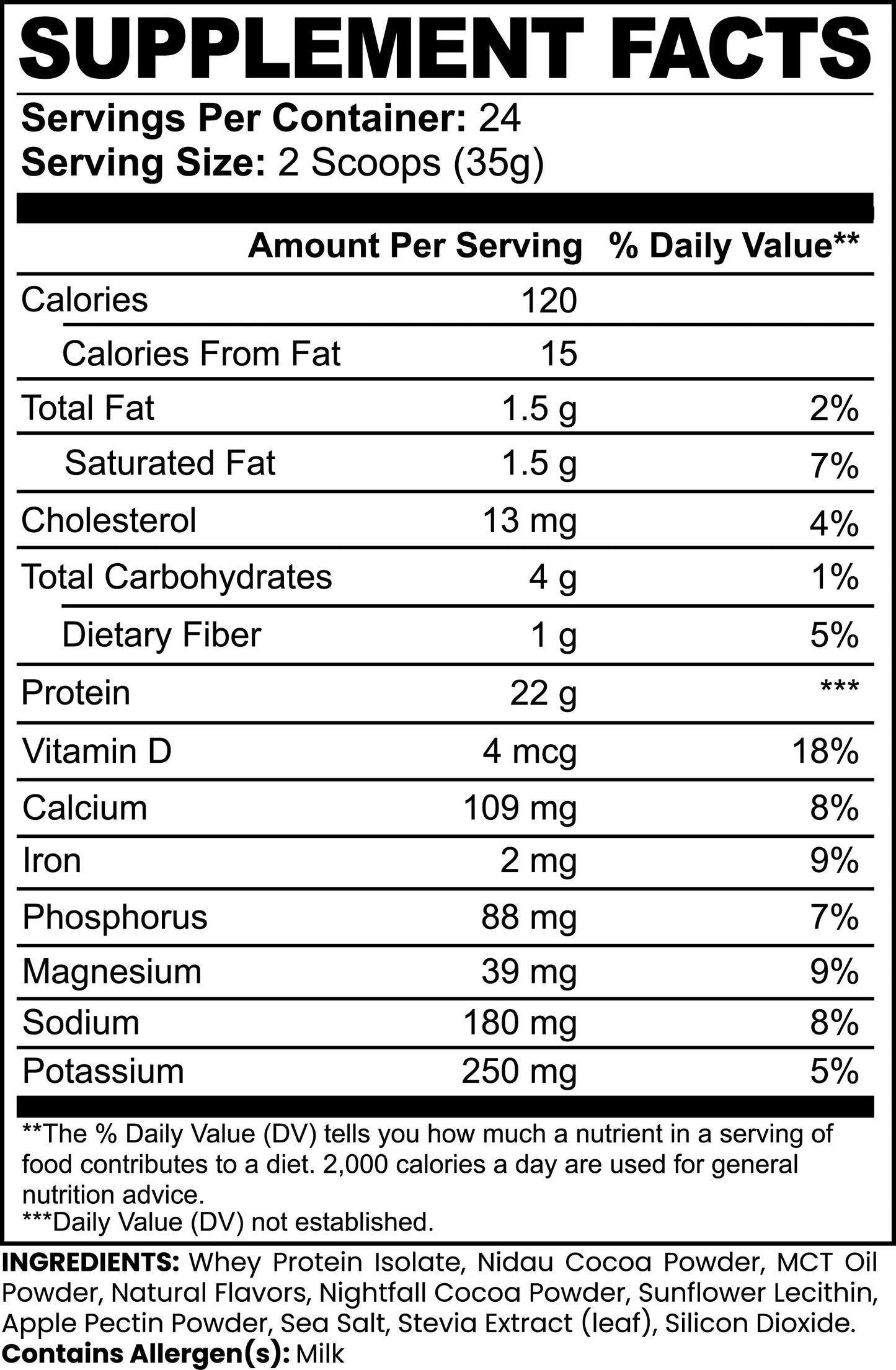 New Vida Solutions 100% Whey Protein Isolate Powder - Chocolate, 29.6 oz New Vida Solutions