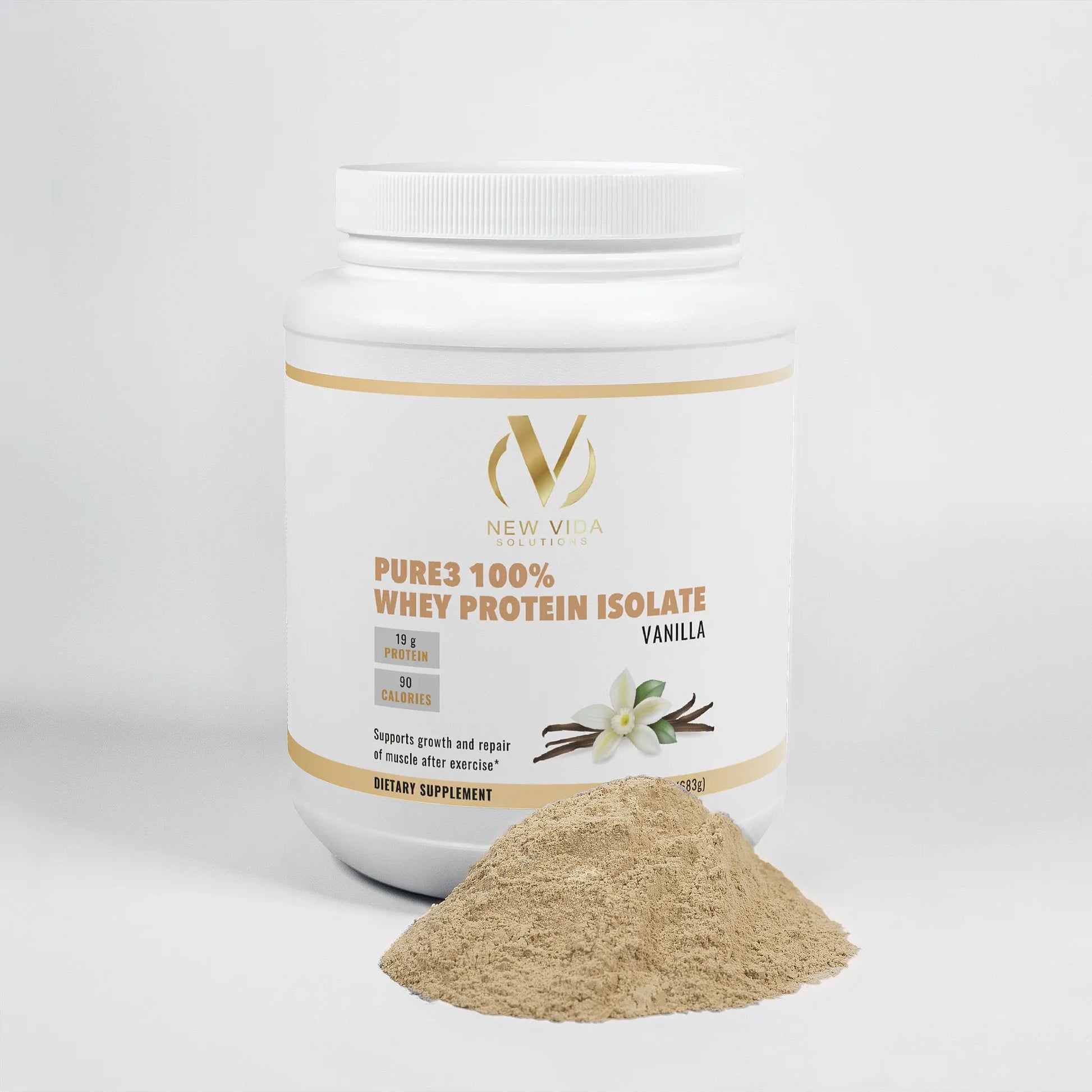 Pure3 100% Whey Protein Isolate (Vanilla) - Only The Best Essentials New Vida Solutions