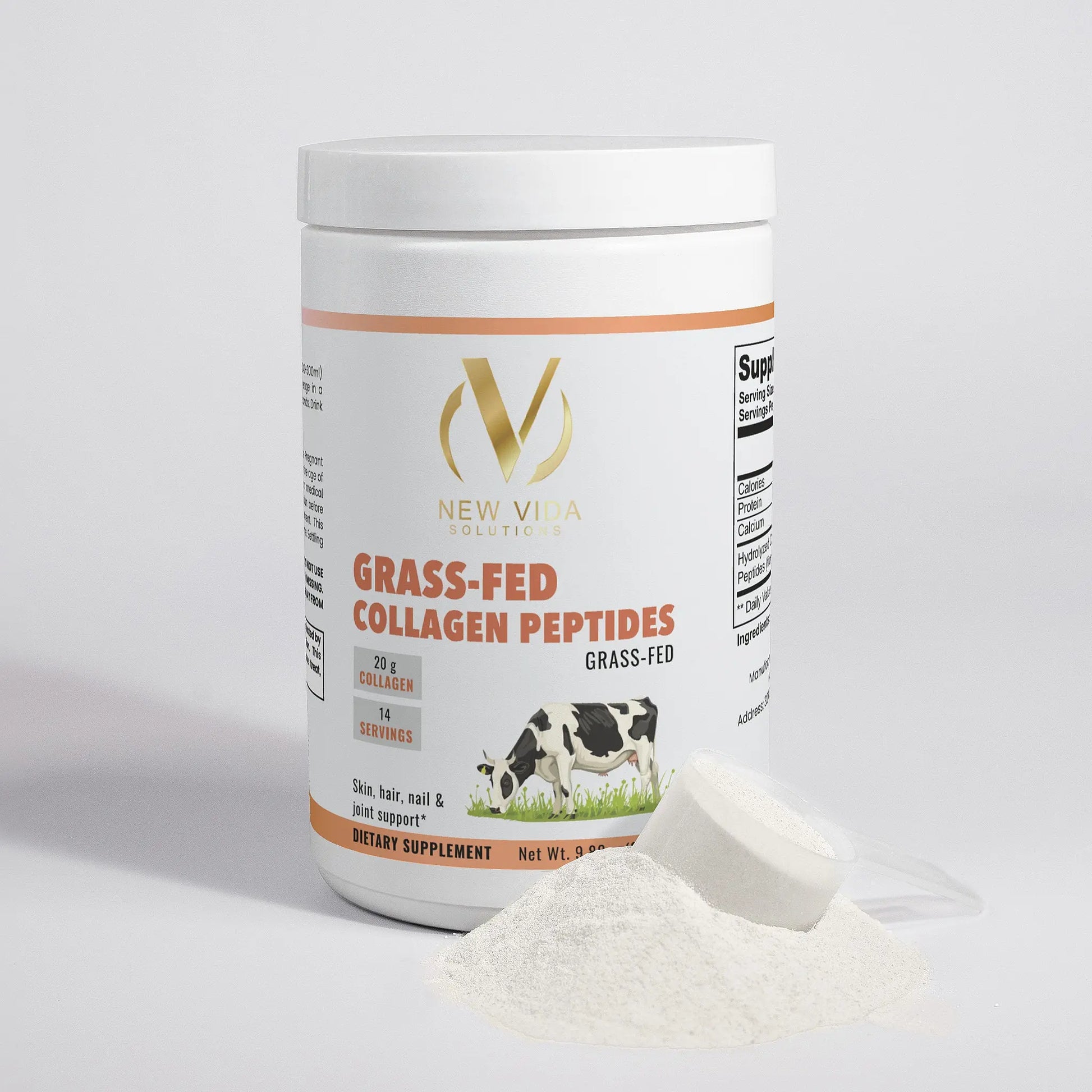 Grass-Fed Hydrolyzed Collagen Peptides New Vida Solutions