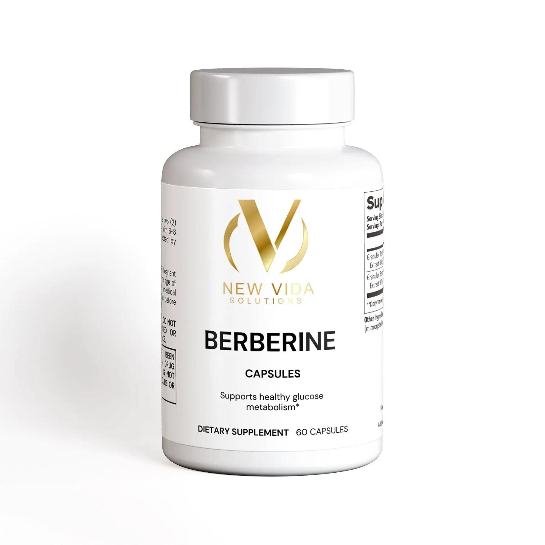 New Vida Solutions Berberine 60 Capsules (Dietary Supplement) - New Vida Solutions