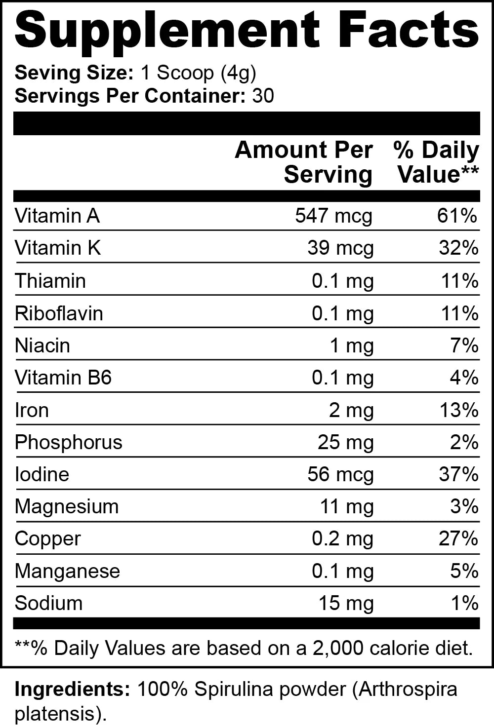 Spirulina Powder New Vida Solutions!