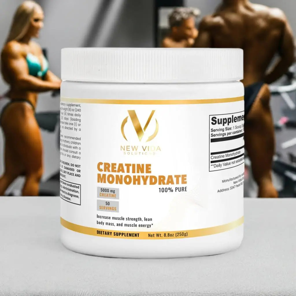 Premium Creatine Monohydrate Powder - Pure Micronized Muscle & Strength Support - 250g, USA Made | New Vida Solutions New Vida Solutions